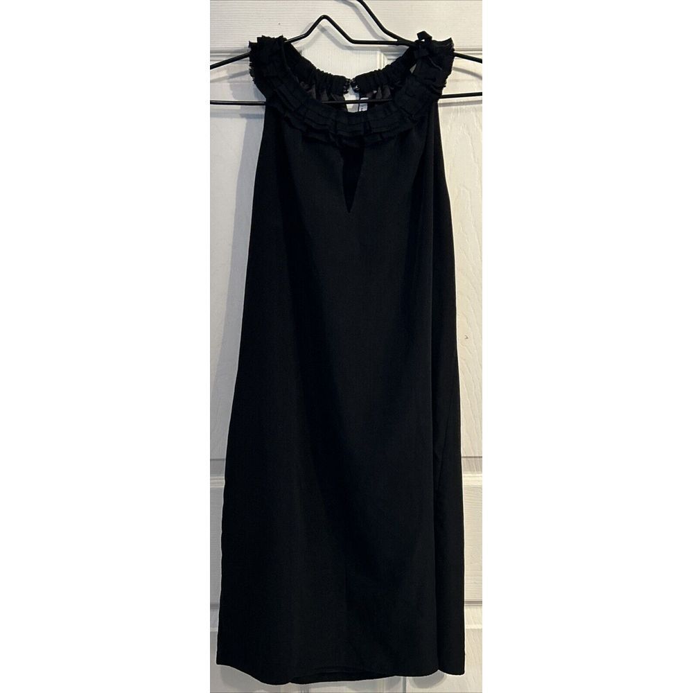 Tahari Classic Fit A-Line Black Dress Knee Length Sleeveless Size 6 Lined